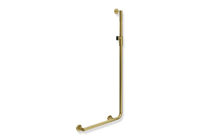 HEWI Winkelgriff System 900, Edelstahl PVD, links, 32 mm Durchmesser, 1250 x 600 mm, Gold glänzend