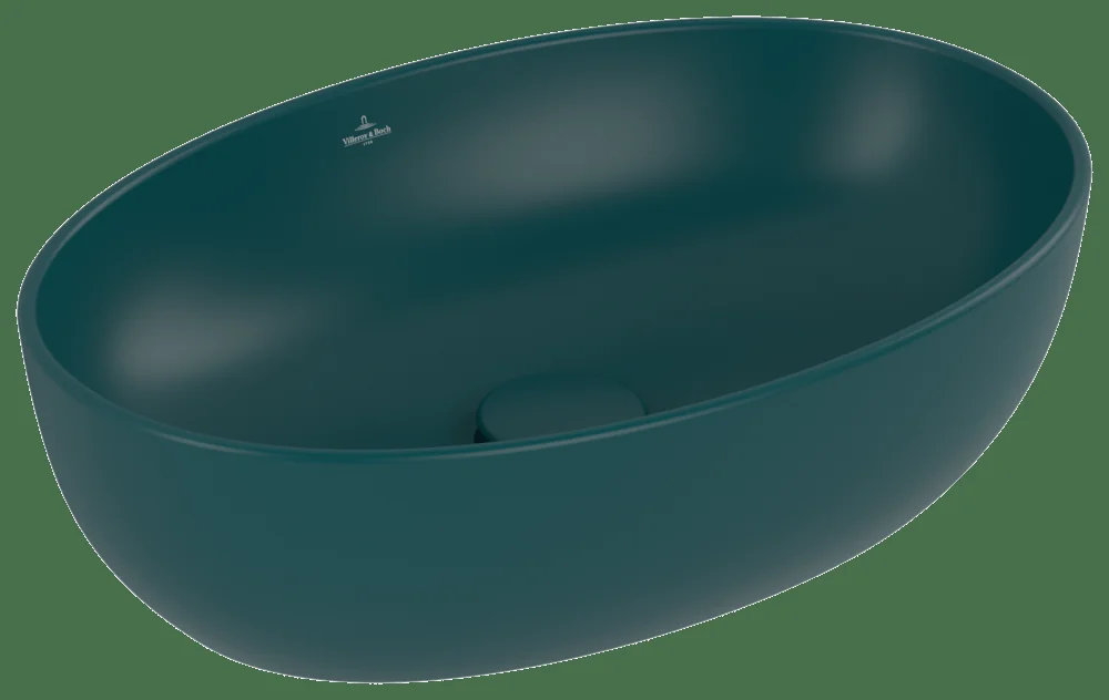 Villeroy & Boch Artis Aufsatzwaschbecken TitanCeram 480x325mm Oval ohne Überlauf Teal CeramicPlus