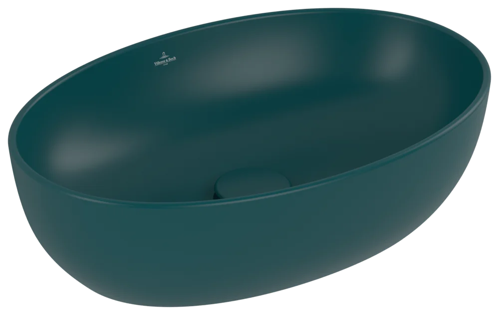 Villeroy & Boch Artis Aufsatzwaschbecken TitanCeram 480x325mm Oval ohne Überlauf Teal CeramicPlus