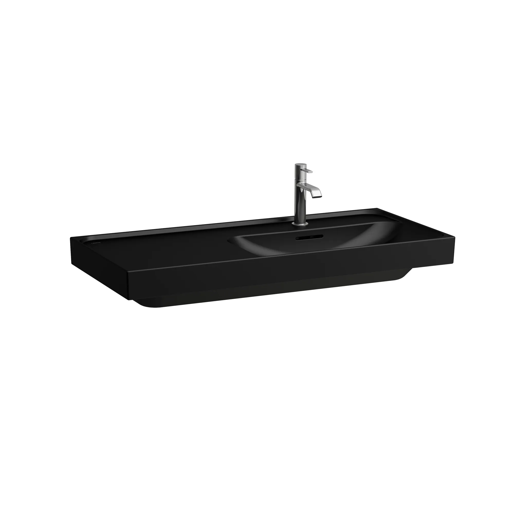 Waschtisch MEDA 460x1000x160 Ablage links 1 Hahnloch mit Überlauf Weiß