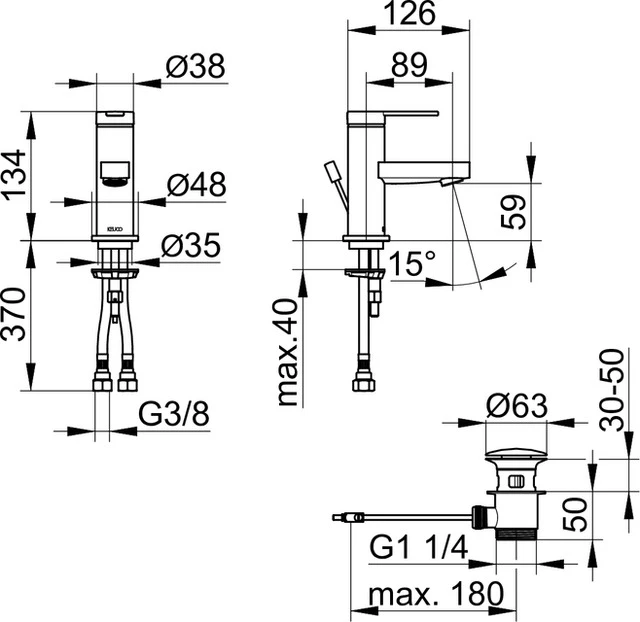 KEUCO IXMO Einhebel-Waschtischmischer 60 IXMO Flat mit Zugstangen-Ablaufgarnitur IXMO Flat, Rosette rund Edelstahl-finish KEUCO IXMO Einhebel-Waschtischmischer 60 IXMO Flat mit Zugstangen-Ablaufgarnitur IXMO Flat, Rosette rund Edelstahl-finish