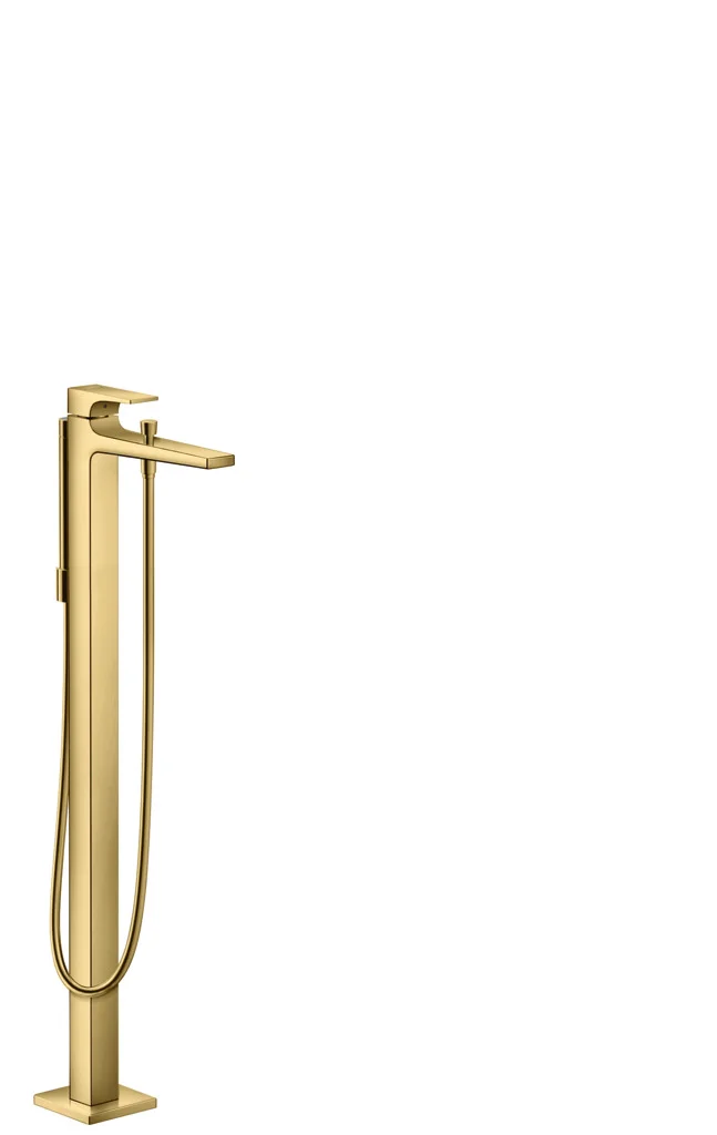 Hansgrohe Metropol Einhebel-Wannenmischer bodenstehend, Polished Gold Optic, Ausladung 235 mm