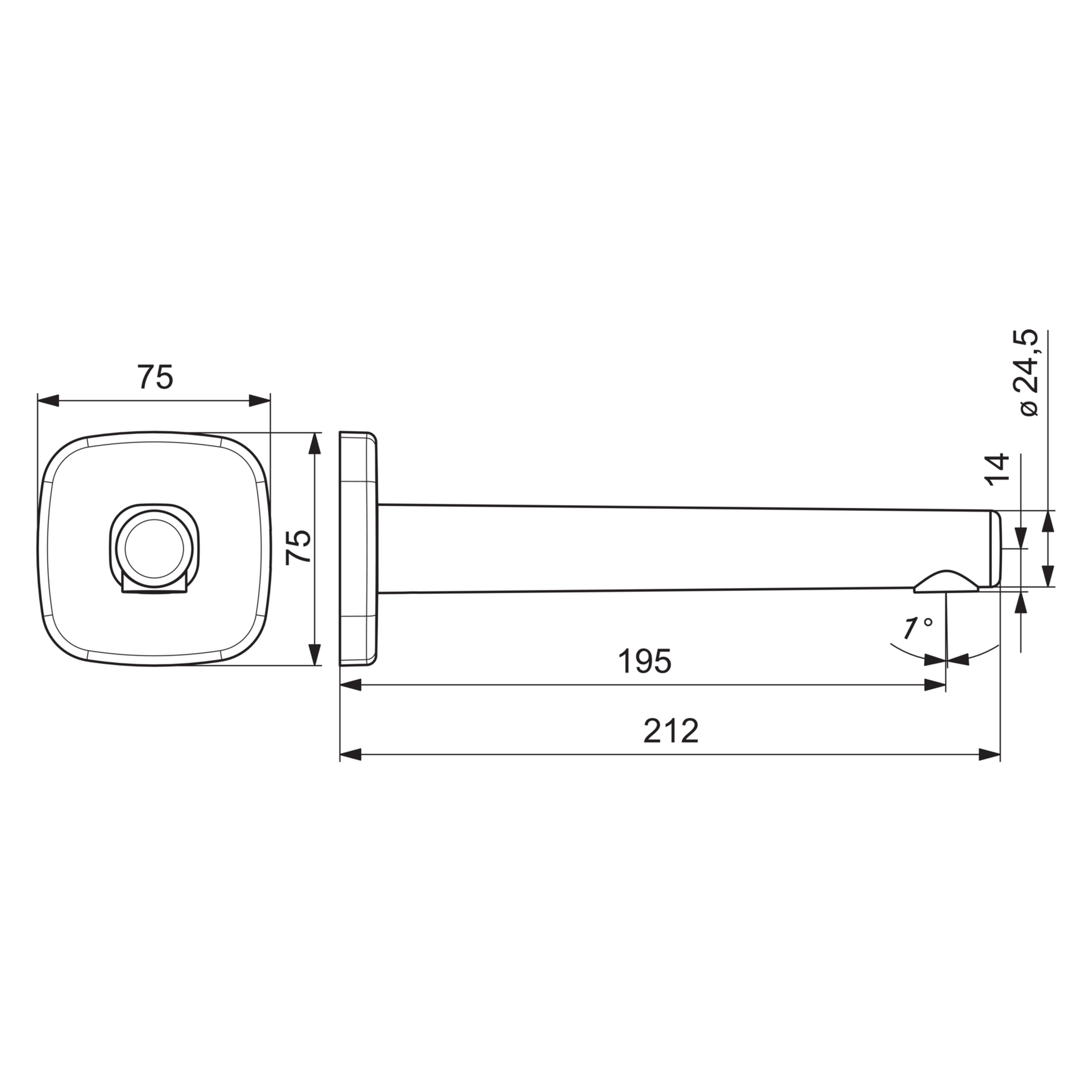 HA Auslauf HANSADESIGNO Style 5116 Rosette soft edge Ausladung 195 mm DN15 Chrom