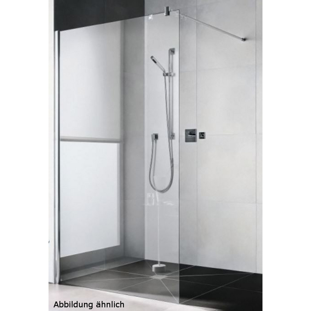 Sprinz Seitenwand Walk-In Freistehende Scheibe teilgerahmt „Inloop“ inkl. Haltestange für #Türbreite#, B: 900 mm H: 2100 mm T: 8 mm