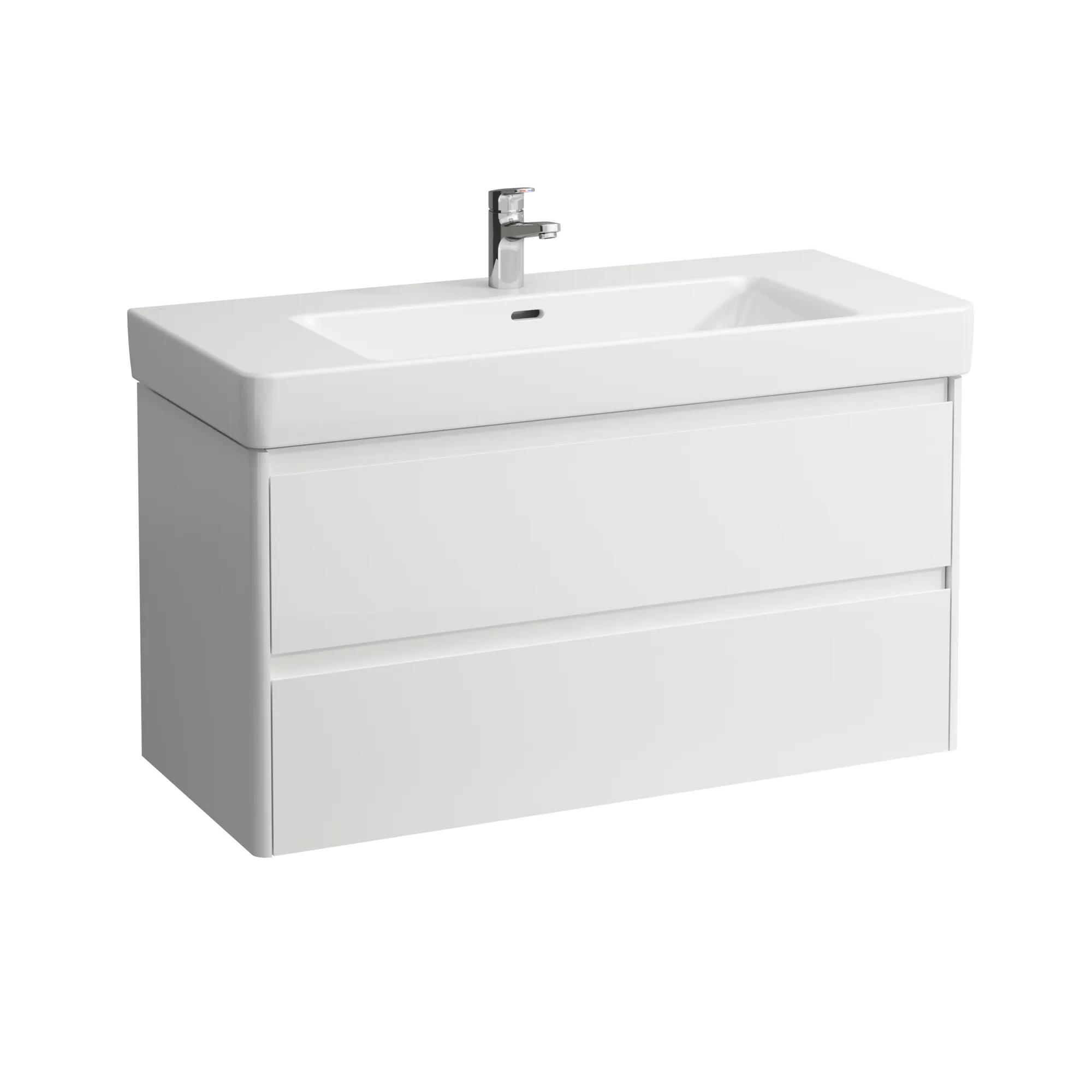 Waschtischunterbau BASE 2.0 für PRO S 446x1021x515 2 Schubladen mit Griffmulde für Waschtisch H813966 weiß matt
