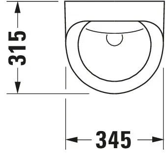 Urinal Utronic, Zulauf von hinten für Netzanschluss, ohne Fliege, weiß