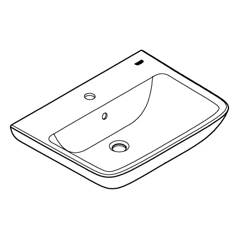 Waschtisch BauEdge Keramik 39808, 60 cm, wandhängend, mit 1 Hahnloch, mit Überlauf, 600 x 448 mm, aus Sanitärkeramik, alpinweiß Waschtisch BauEdge Keramik 39808, 60 cm, wandhängend, mit 1 Hahnloch, mit Überlauf, 600 x 448 mm, aus Sanitärkeramik, alpinweiß