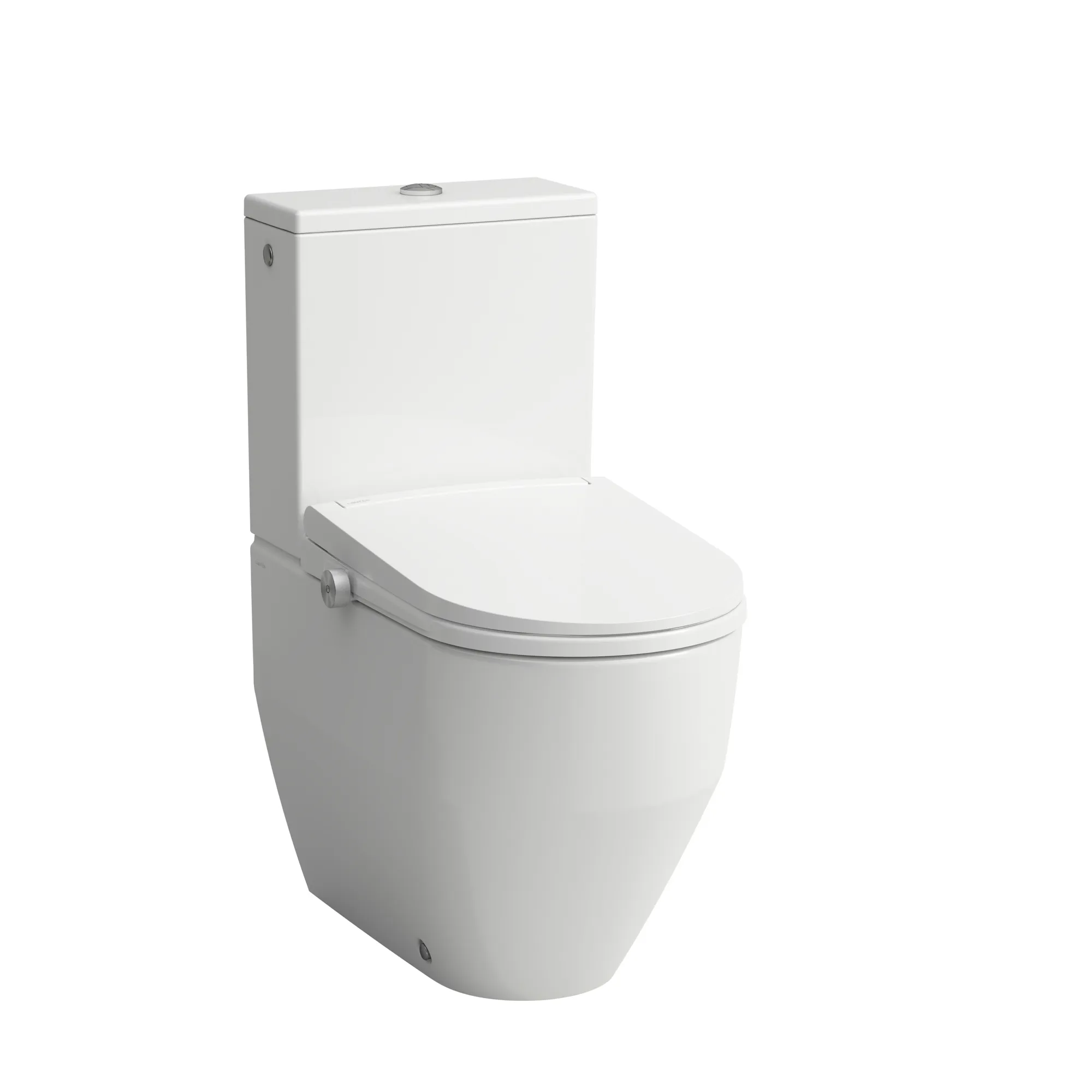 CLEANET PRO LITE Spülrandlose Stand-WC-Kombination, Abgang waagrecht oder senkrecht Tiefspüler für 4,5/3l-Spülung mit Dusch-WC Aufsatz mit Fernbedeinung, Fön & Sitzheizung, weiß