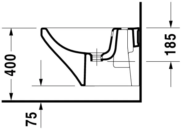 Duravit Wand-Bidet „DuraStyle“, Befestigung verdeckt 37 × 54 × 32,5 cm