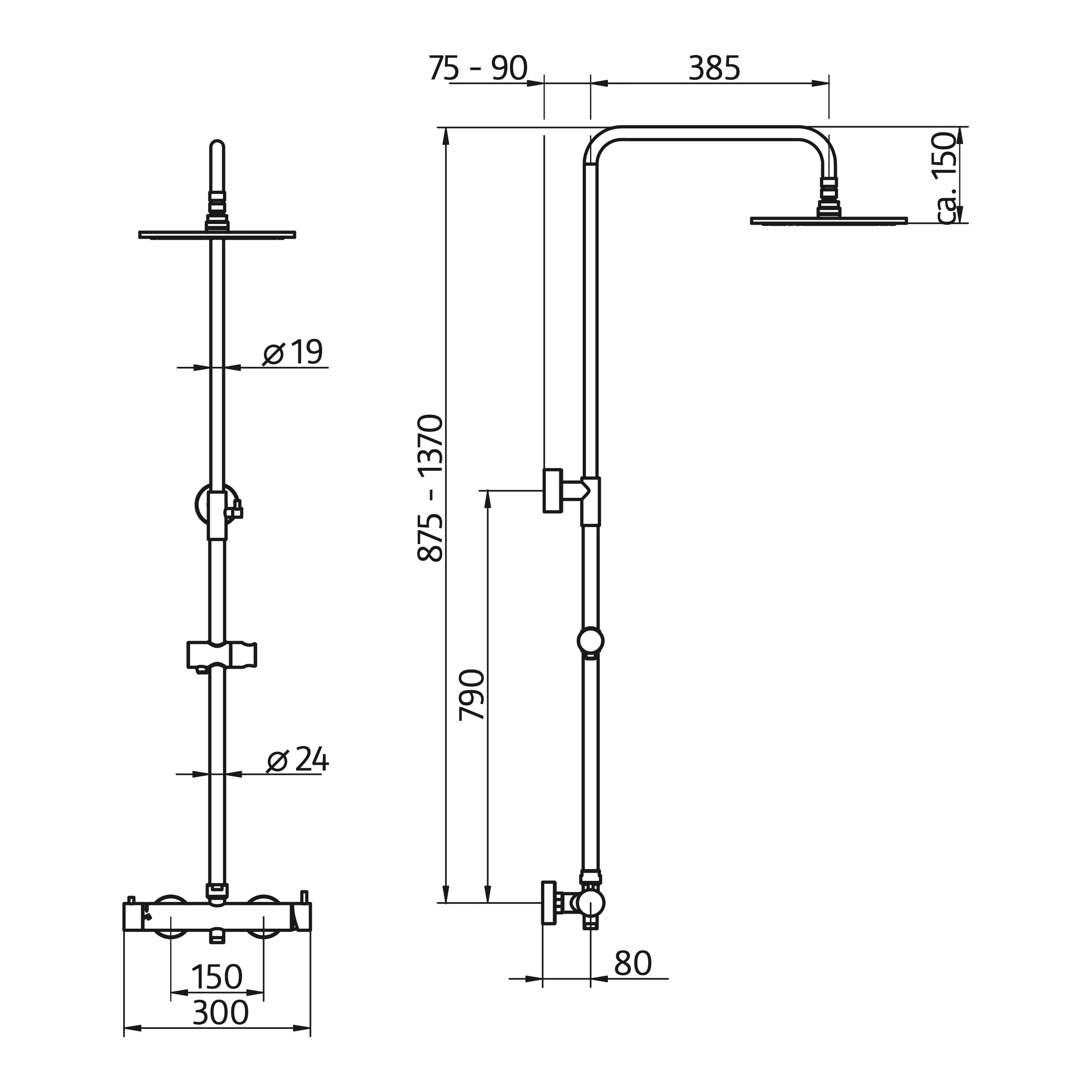 HSK Shower-Set mit Einhebelmischer „RS 200 Mix“ Ausladung 385 mm in chrom HSK Shower-Set mit Einhebelmischer „RS 200 Mix“ Ausladung 385 mm in chrom