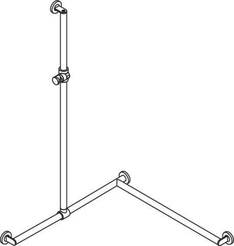 Duschhdl.,d:32/32,re,A1=1250mm, W1/2=800mm, plvb weiß tiefmatt/wem