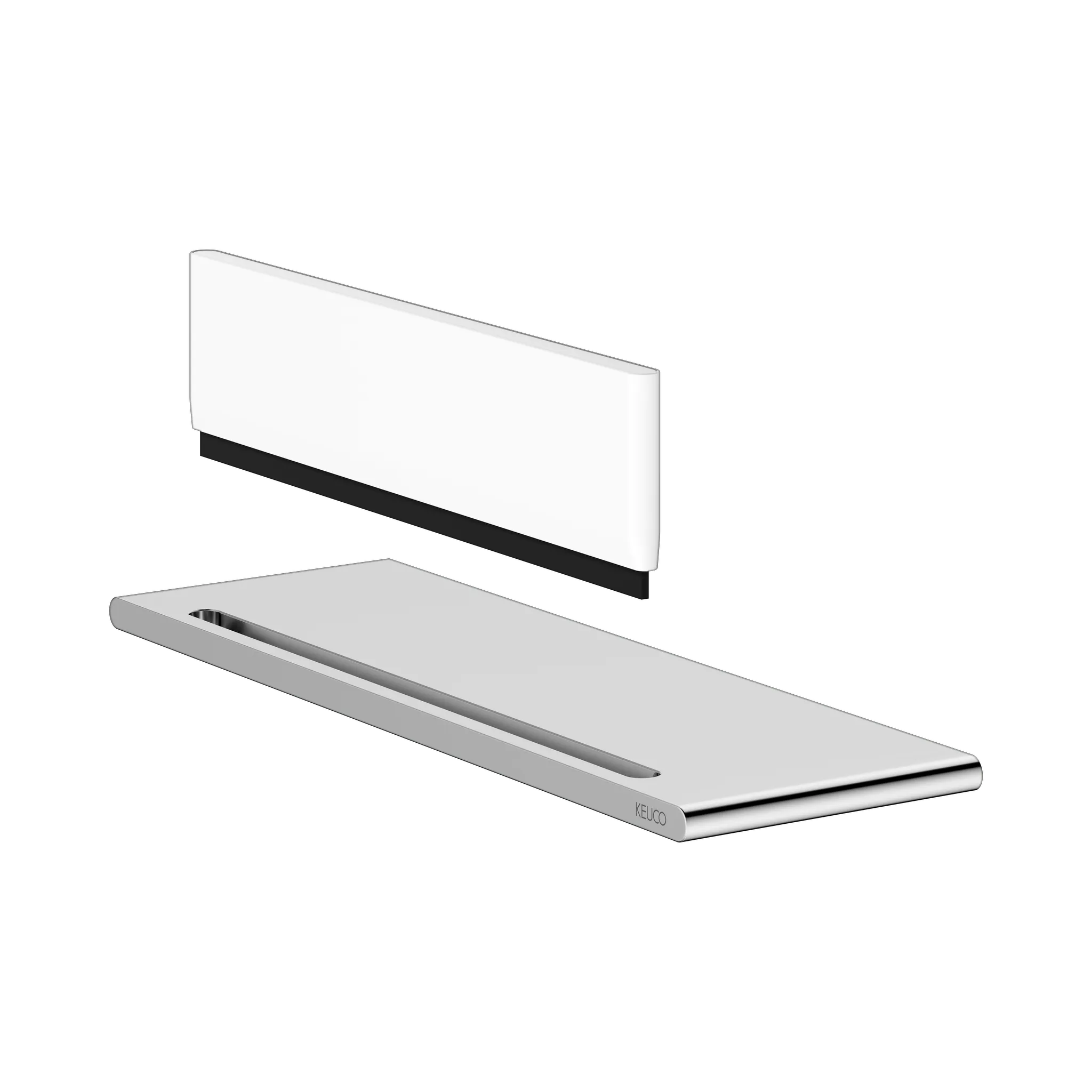 Edition 400 11559170000 Duschablage mit integriertem Glasabzieher silber-eloxiert/weiß