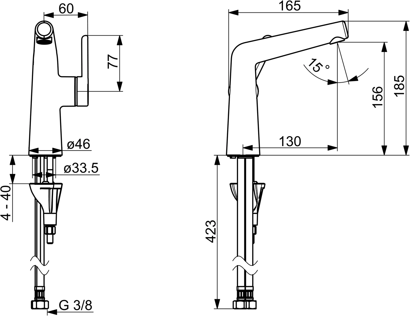HansaDESIGNO Style Waschtischarmatur 5192, Chrom, DN15 HansaDESIGNO Style Waschtischarmatur 5192, Chrom, DN15