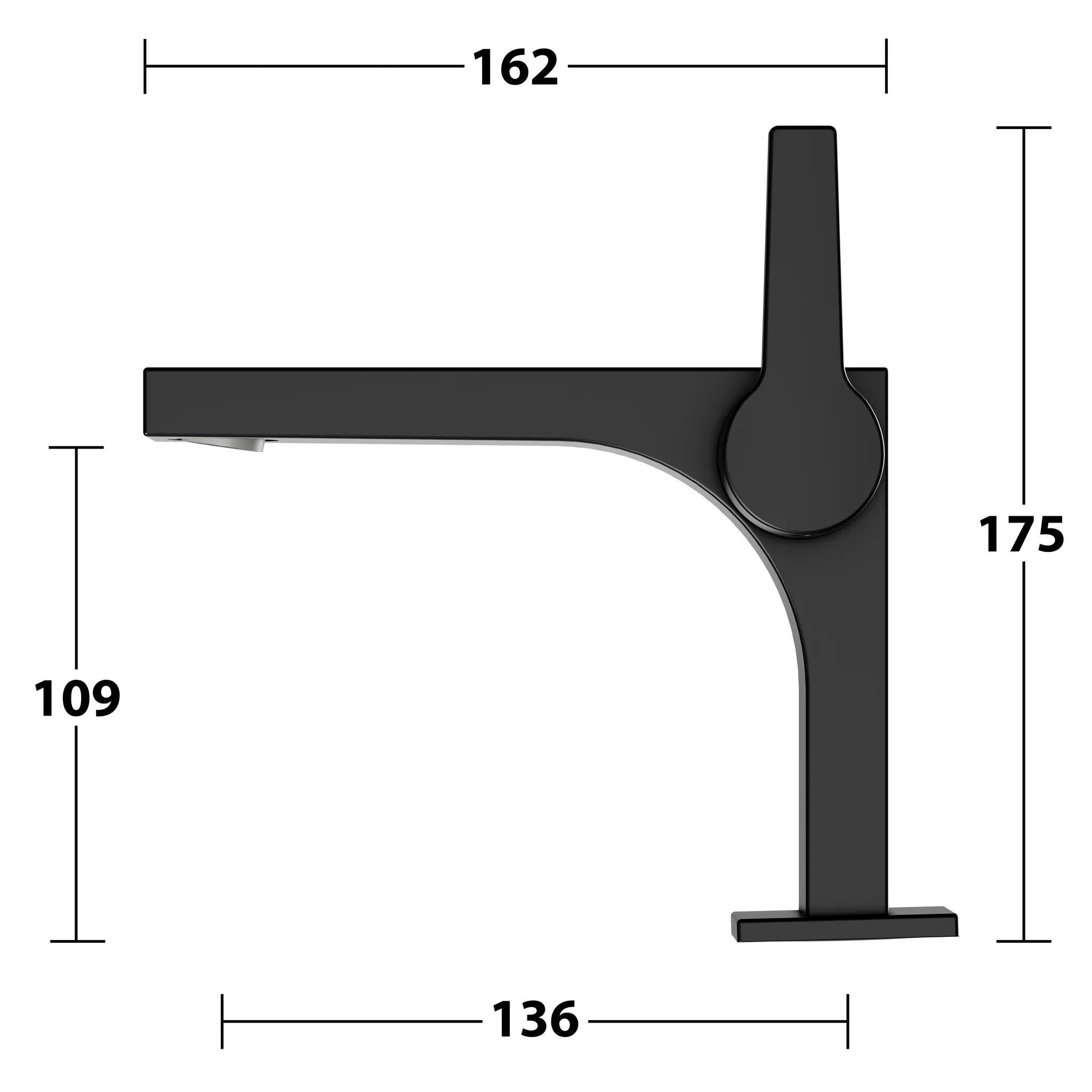 EHM-WT-Mischer 110 E11 51104, o. Ablaufgrt., schwarz-matt