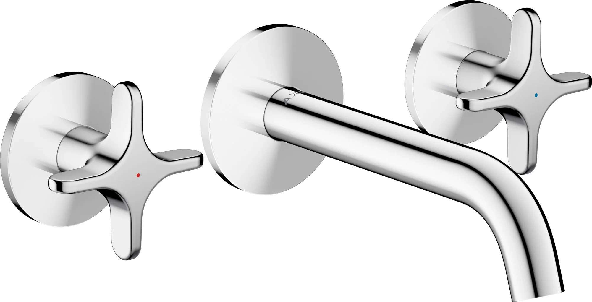 Hansgrohe AXOR One 3-Loch Waschtischarmatur Unterputz Wandmontage 160 mm Kreuzgriff Chrom