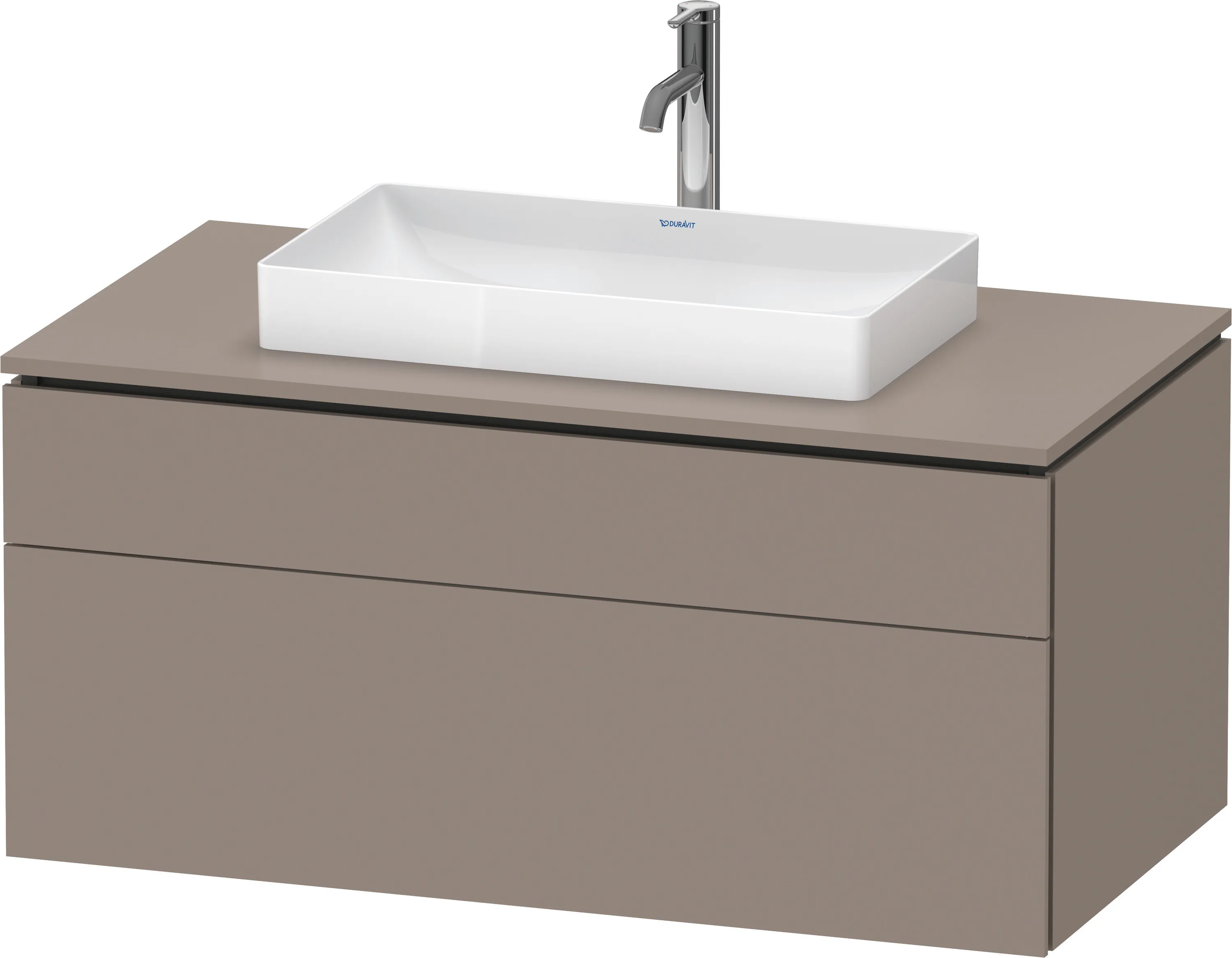 Duravit Waschtischunterschrank wandhängend „L-Cube“ 102 × 48,2 × 55 cm Basalt Matt, mittig
