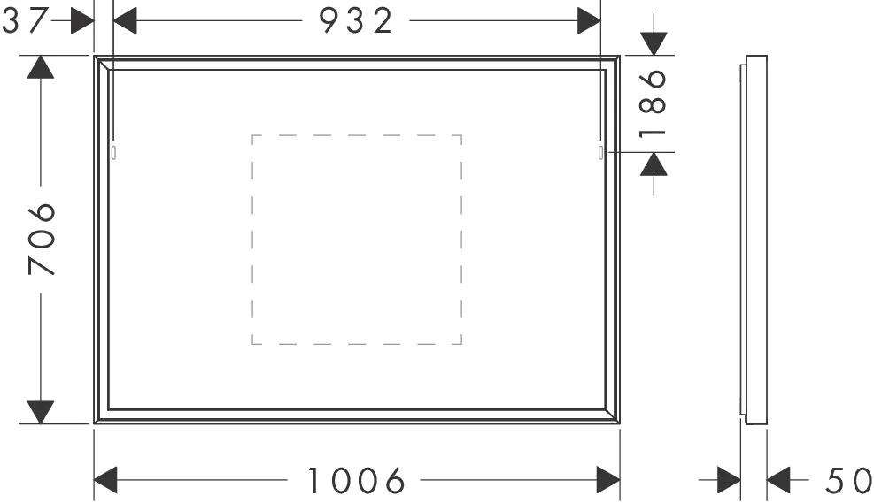 Hansgrohe Xarita E Spiegel 1000/700/50 mit LED-Beleuchtung, IR-Sensor, Mattweiß