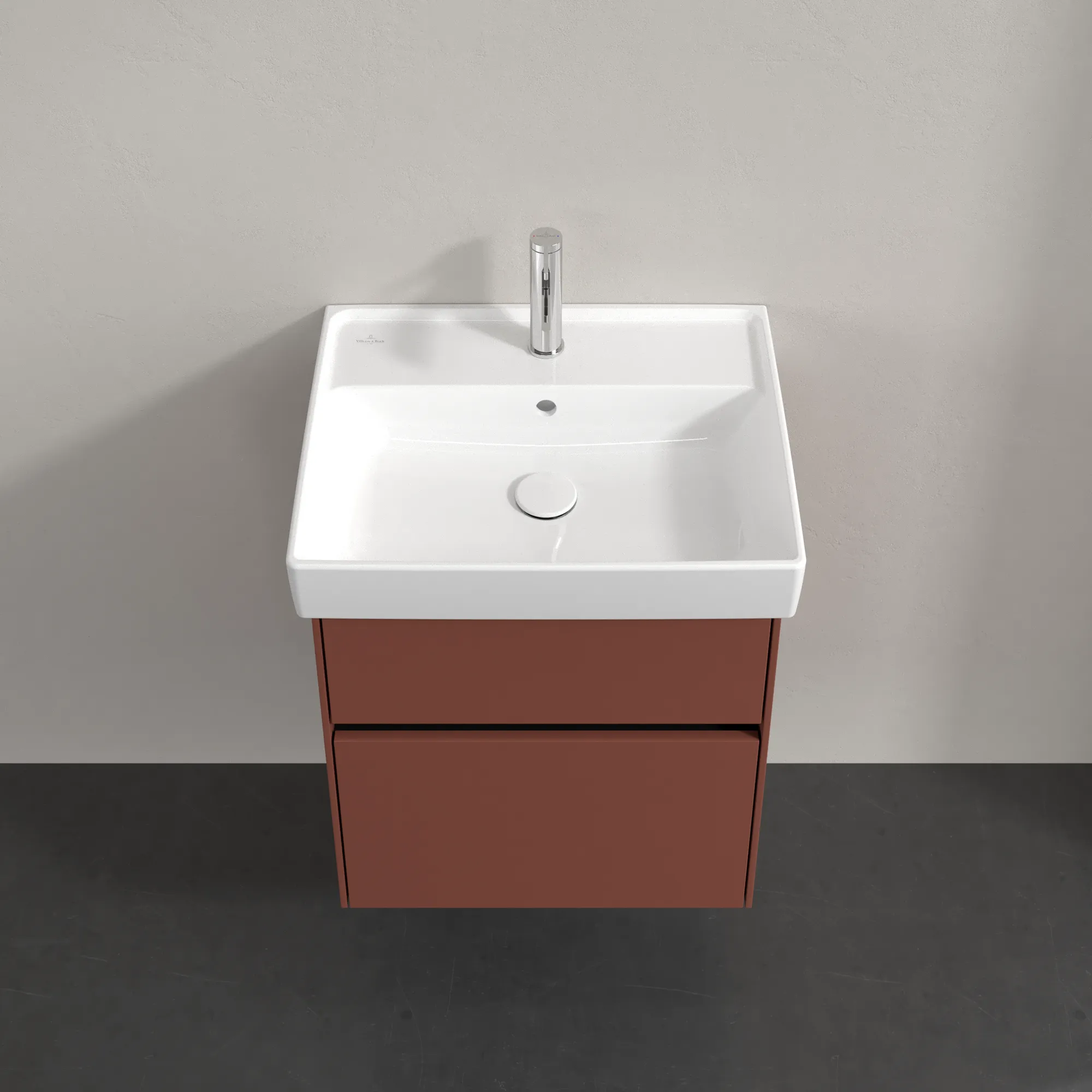 Villeroy & Boch Waschbeckenunterschrank Collaro C00700, eckig, Wine Red, 510 x 414 mm, Höhe 546 mm, mit SoftClosing und integrierten Aluminiumgriffen Villeroy & Boch Waschbeckenunterschrank Collaro C00700, eckig, Wine Red, 510 x 414 mm, Höhe 546 mm, mit SoftClosing und integrierten Aluminiumgriffen
