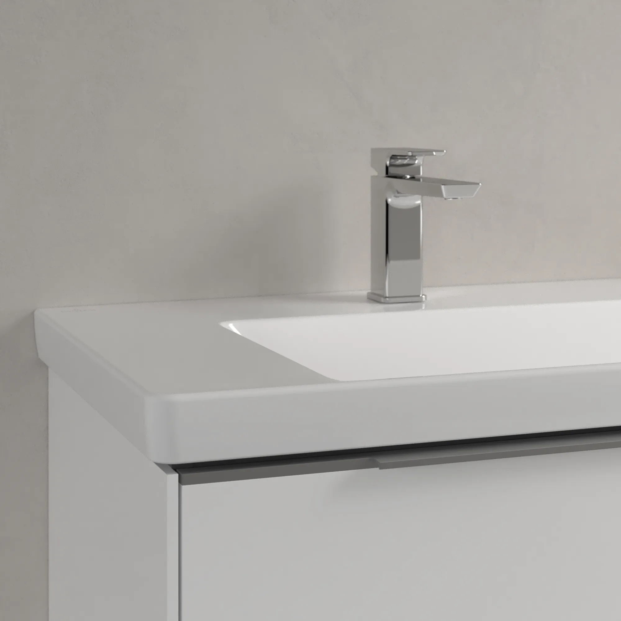 Villeroy & Boch Wandwaschtisch aus TitanCeram „Subway 3.0“ 1300 × 475 × 170 mm, Hahnlochposition links und rechts, ohne Hahnlochbohrung in Weiß Alpin Villeroy & Boch Wandwaschtisch aus TitanCeram „Subway 3.0“ 1300 × 475 × 170 mm, Hahnlochposition links und rechts, ohne Hahnlochbohrung in Weiß Alpin