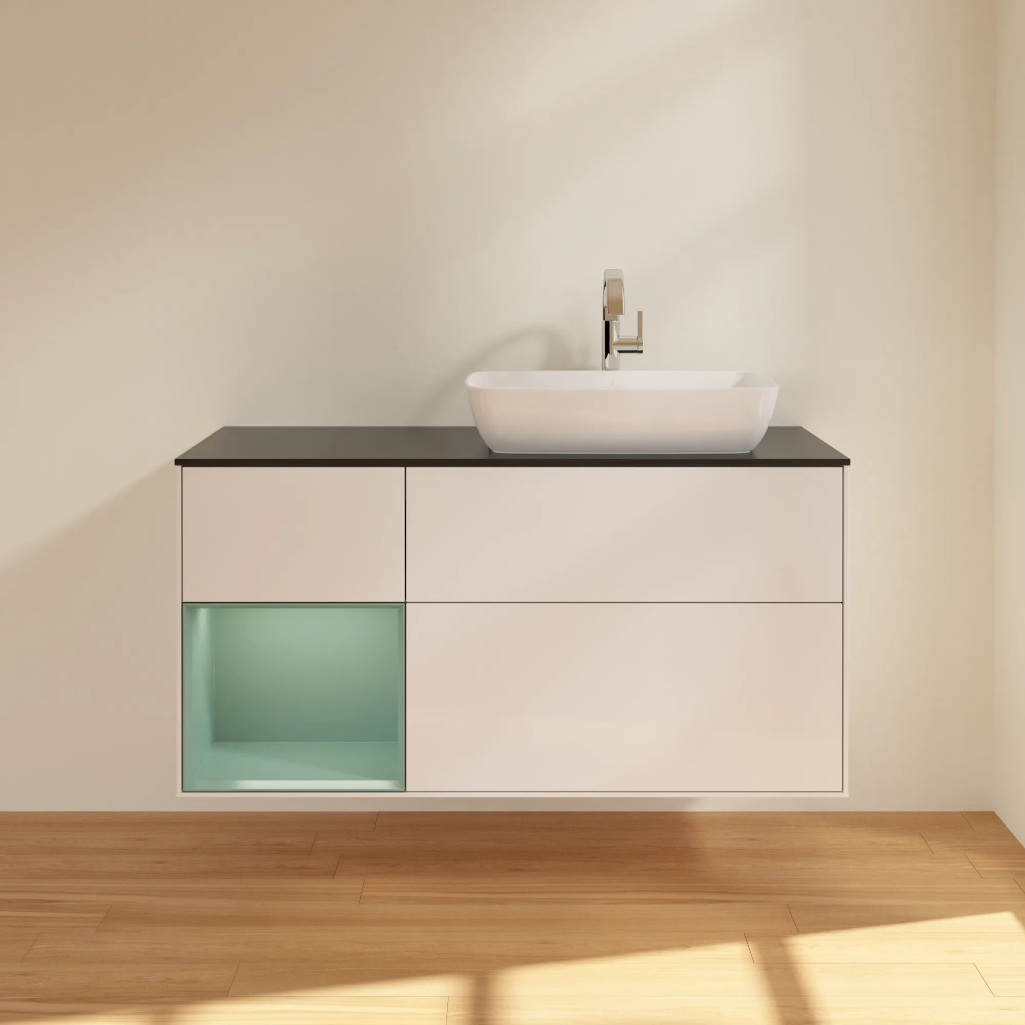 Villeroy & Boch Waschtischunterschrank „Finion“ für Schrankwaschtisch 1200 × 603 × 501 mm Glossy White Lacquer, für Becken rechts