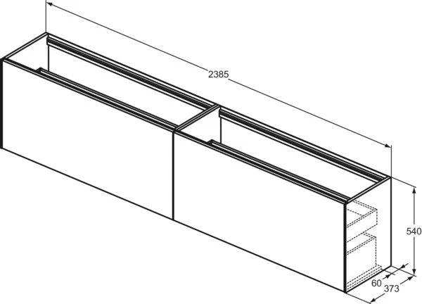 Ideal Standard Waschtischunterschrank „Conca“ 238,5 × 54 × 37,3 cm Walnuss dunkel Furnier Ideal Standard Waschtischunterschrank „Conca“ 238,5 × 54 × 37,3 cm Walnuss dunkel Furnier