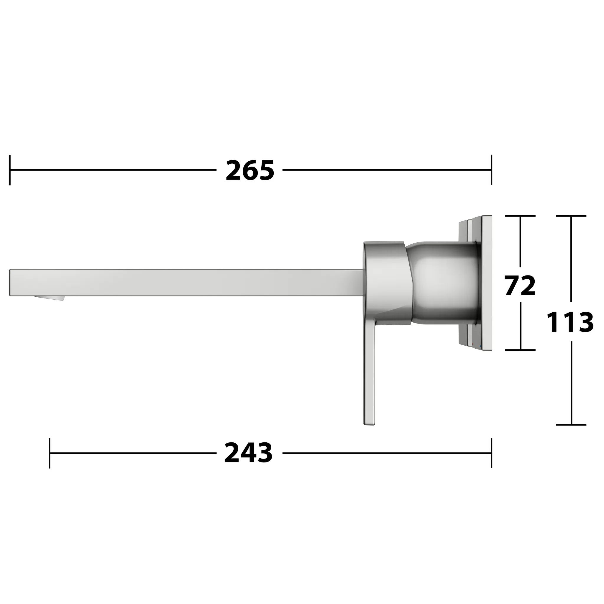 EHM-WT-Mischer Edition 11 51116, UP, Ausladung 243 mm, Edelstahl-fin.