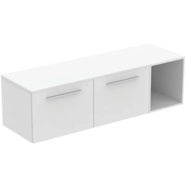Möbel-Set 160cm i.life B 2 Auszüge 1 offenes Fach Griff Chrom Weiß matt Möbel-Set 160cm i.life B 2 Auszüge 1 offenes Fach Griff Chrom Weiß matt