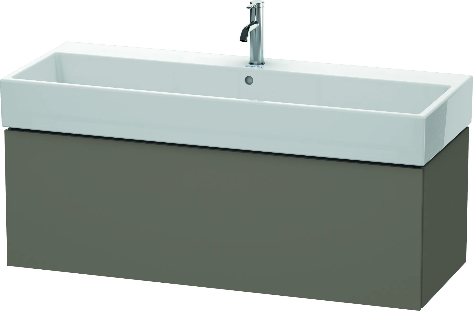 Duravit Waschtischunterschrank wandhängend „L-Cube“ 118,4 × 39,4 × 45,9 cm Flannel Grey Seidenmatt Duravit Waschtischunterschrank wandhängend „L-Cube“ 118,4 × 39,4 × 45,9 cm Flannel Grey Seidenmatt