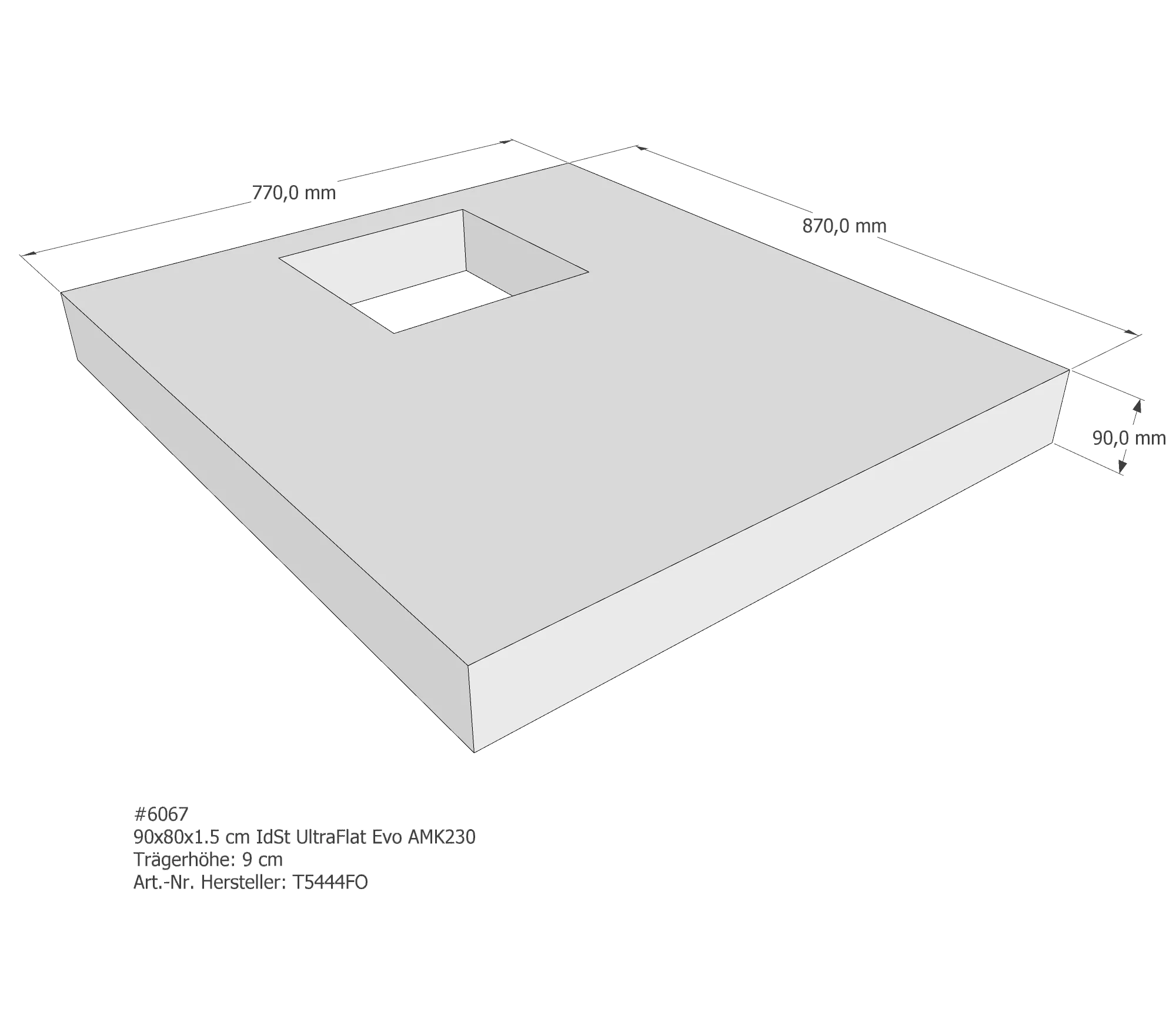 Duschwannenträger passend für Ideal Standard 90 × 80 × 1,5 cm Duschwannenträger passend für Ideal Standard 90 × 80 × 1,5 cm