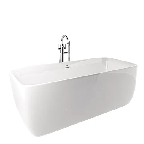 Kludi Kludi-ELIN Badewanne 180 x 80 H 60 cm, Eckig, Ablauf&, Metallfüße, Mattweiß