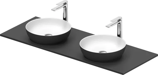 Waschbecken „Sivida“ Waschtisch mit Konsole 12,3 cm in Weiß (matt) / Dunkelgrau (matt) Waschbecken „Sivida“ Waschtisch mit Konsole 12,3 cm in Weiß (matt) / Dunkelgrau (matt)