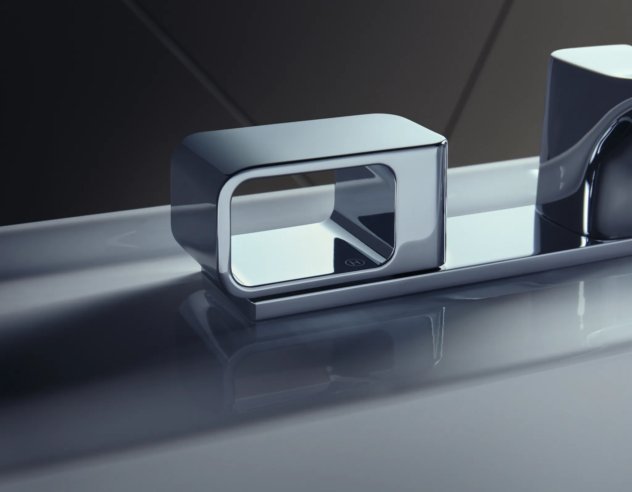 3-Loch Waschtischarmatur 50 Axor Urquiola Standmodell chrom mit Platte 3-Loch Waschtischarmatur 50 Axor Urquiola Standmodell chrom mit Platte