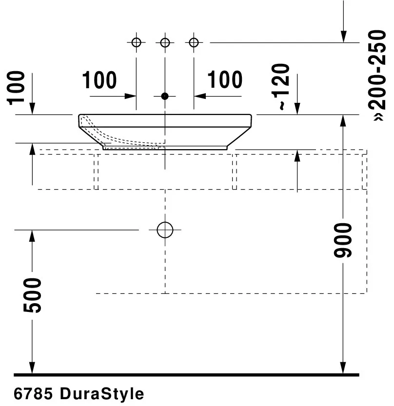 Aufsatzwaschtisch „DuraStyle“, ohne Überlauf