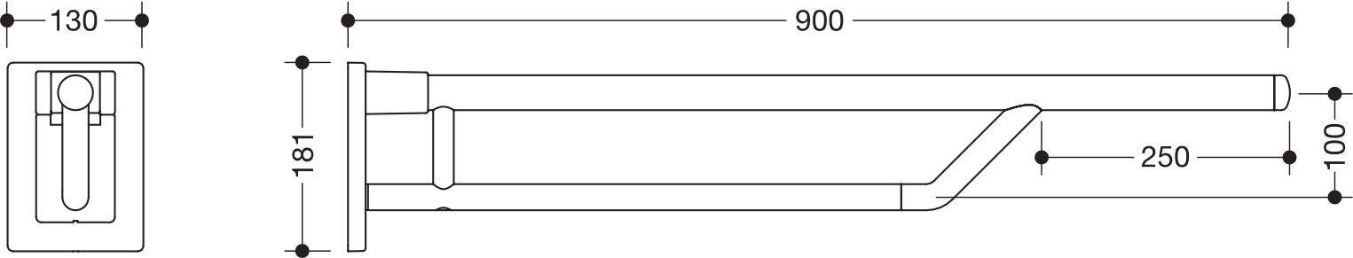 HEWI Stützklappgriff „System 800K“