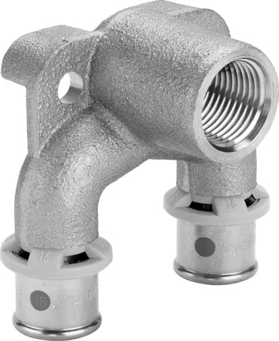 Viega „Sanfix P“ Doppelwandscheibe mit 2 Muffen und Innengewinde 16 mm × 1/2″ × 16 mm Viega „Sanfix P“ Doppelwandscheibe mit 2 Muffen und Innengewinde 16 mm × 1/2″ × 16 mm