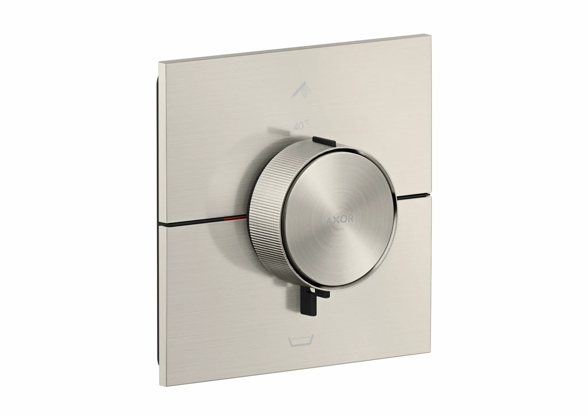 Hansgrohe AXOR ShowerSelect ID Thermostat Unterputz eckig, 2 Verbraucher, Edelstahl Optic, flache Rosette, einfache Installation