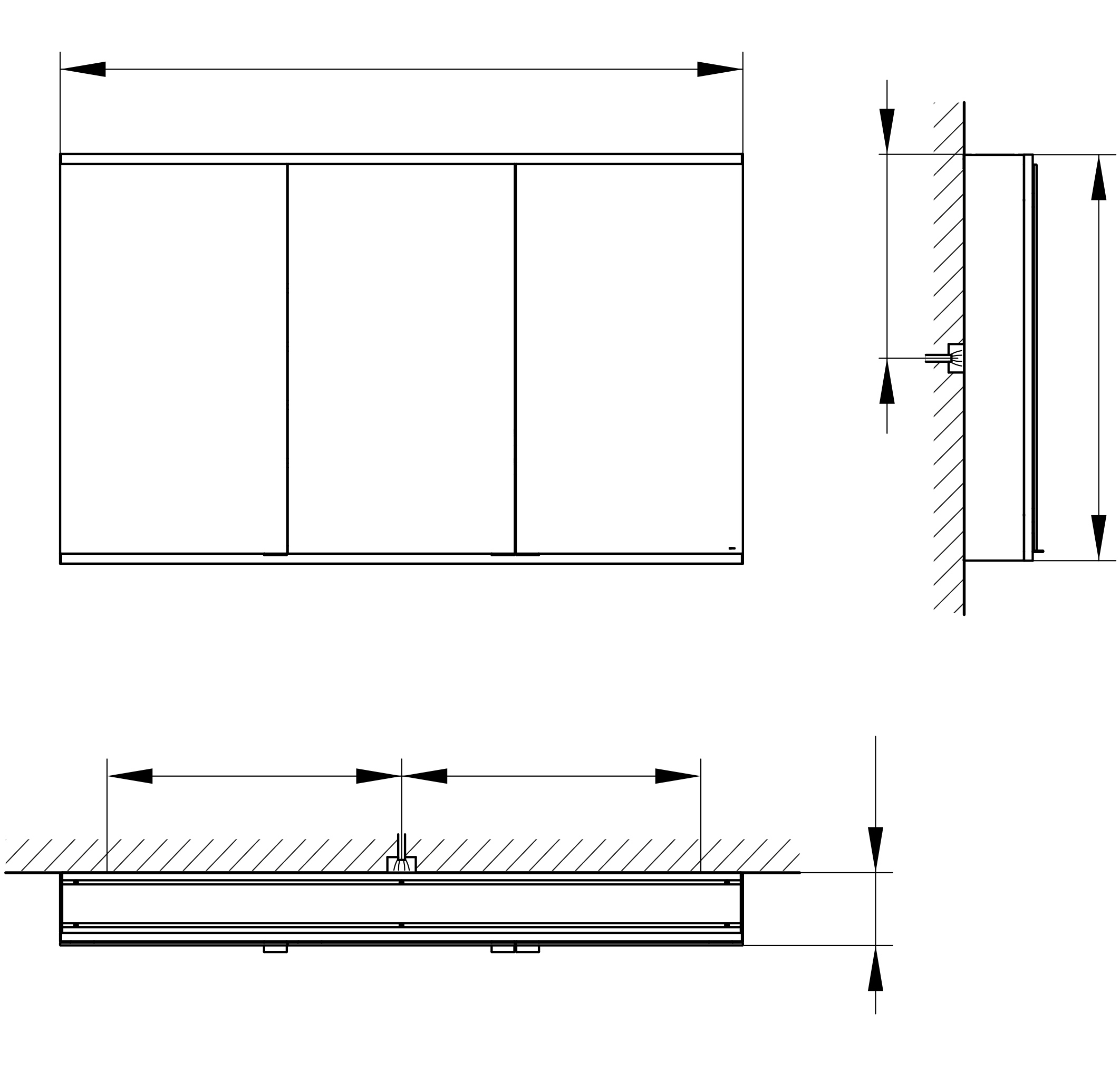 Royal Modular 2.0 800301151100200 Spiegelschrank unbeleuchtet Wandvorbau, 2 Steckdosen 1500 x 900 x 160 mm silber-eloxiert