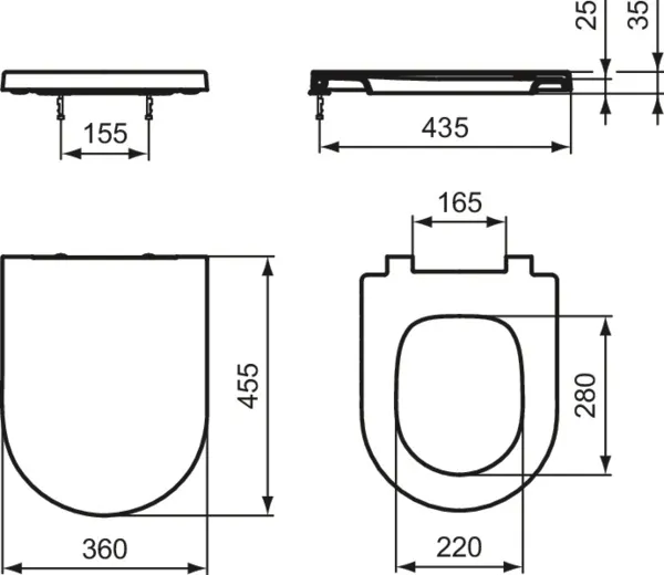 WC-Paket Blend Curve WC Randlos mit WC-Sitz Softclosing 360x540x375mm Weiß