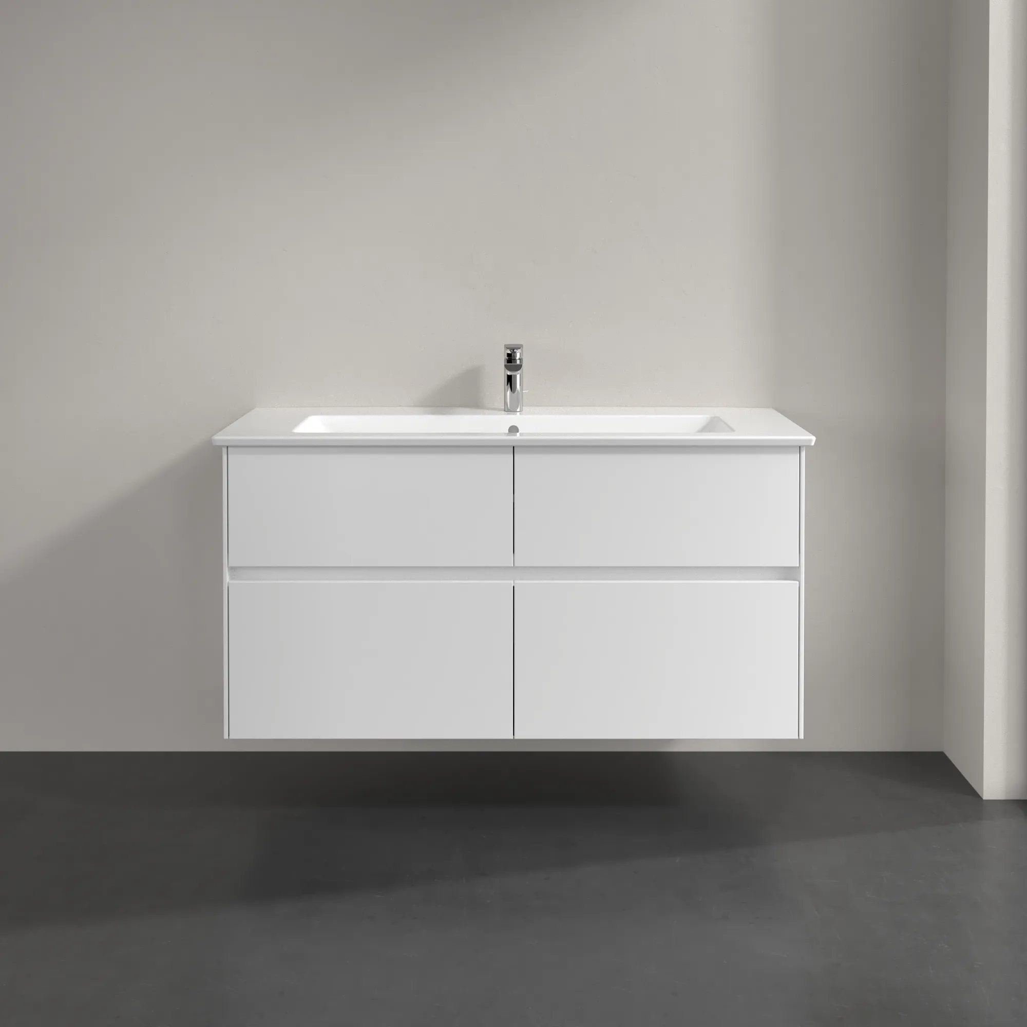 Villeroy & Boch Waschtischunterschrank „Collaro“ 1161 × 610 × 480 mm Weiß Matt, ohne Beleuchtung, für Becken mittig Villeroy & Boch Waschtischunterschrank „Collaro“ 1161 × 610 × 480 mm Weiß Matt, ohne Beleuchtung, für Becken mittig