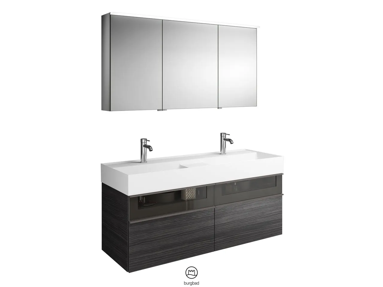 burgbad Badmöbelset „Yumo“ in Eiche Dekor Silber burgbad Badmöbelset „Yumo“ in Eiche Dekor Silber