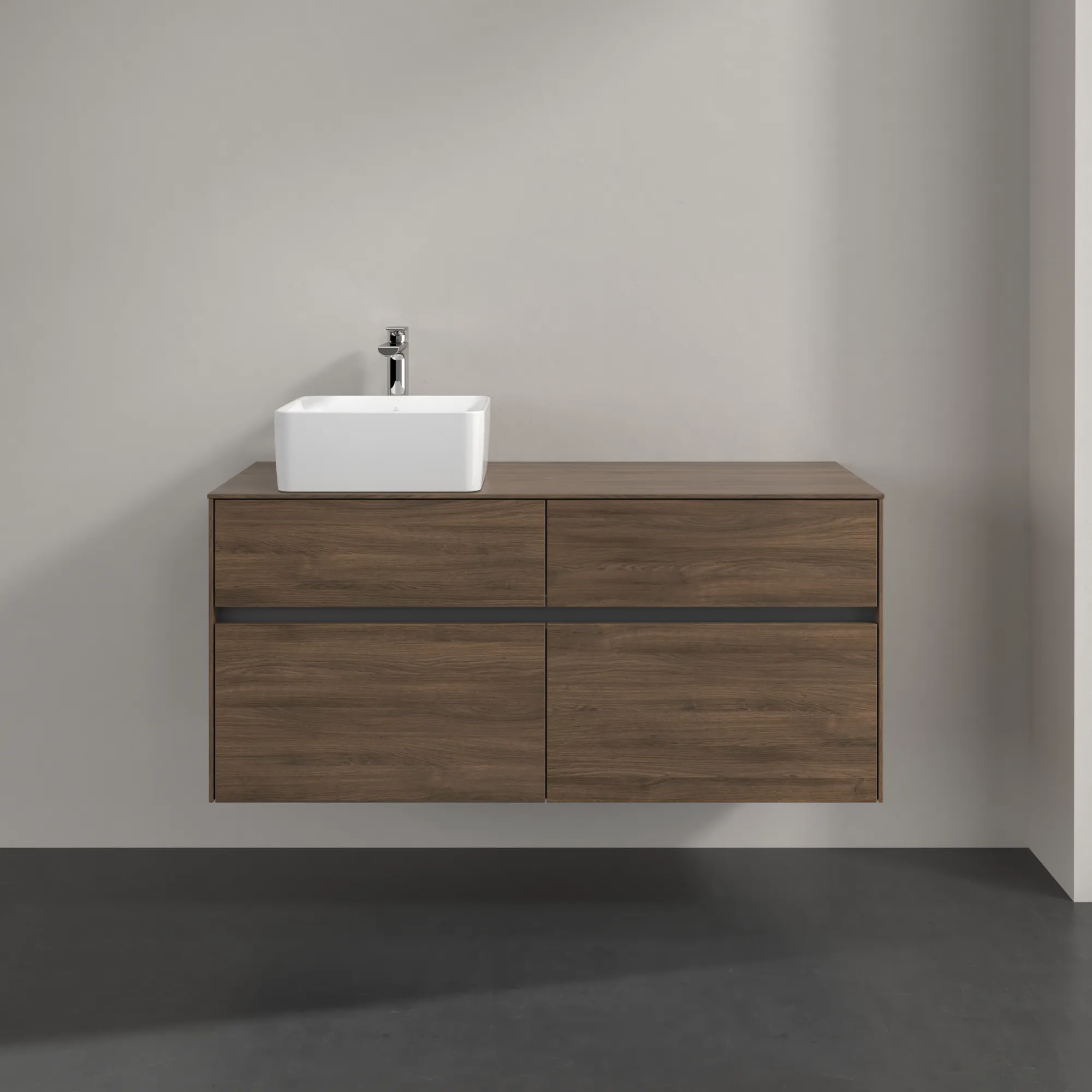 Villeroy & Boch Waschbeckenunterschrank Collaro Arizona Oak, 1200x548x500 mm, mit Beleuchtung und SoftClosing, Eckig Villeroy & Boch Waschbeckenunterschrank Collaro Arizona Oak, 1200x548x500 mm, mit Beleuchtung und SoftClosing, Eckig