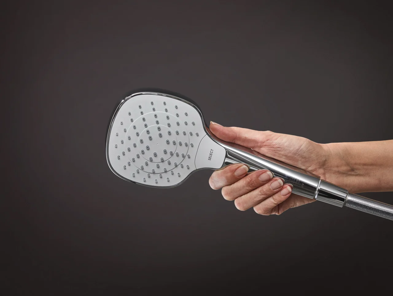Hansgrohe Handbrause Croma Select E Vario EcoSmart, weiß/chrom, 110 mm Brausekopfgröße, Rain/TurboRain/IntenseRain Strahlarten, QuickClean, max. Durchfluss 8 l/min bei 3 bar