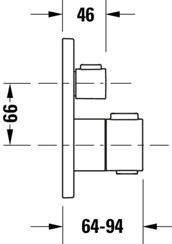 Duravit Zweihand-Unterputz-Armatur „Thermostatarmaturen“ in Chrom Duravit Zweihand-Unterputz-Armatur „Thermostatarmaturen“ in Chrom