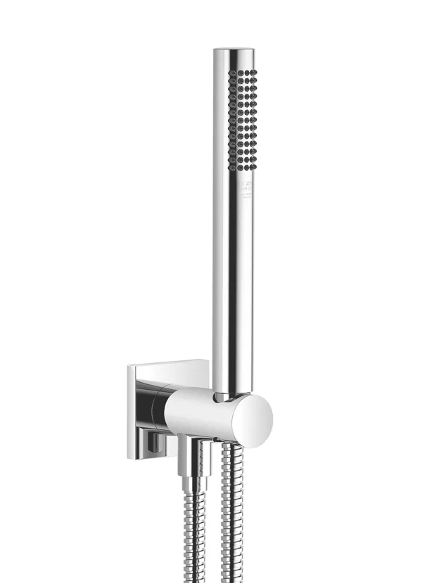 Dornbracht Schlauchbrausegarnitur SERIENSPEZIFISCH Gold gebürstet PVD, Durchfluss max. 6,8 l/min, mit Antikalk-System, Brauseabgang 3/8", Metallschlauch 1250 mm, Rosette 60 x 60 mm, Anschluss 1/2"