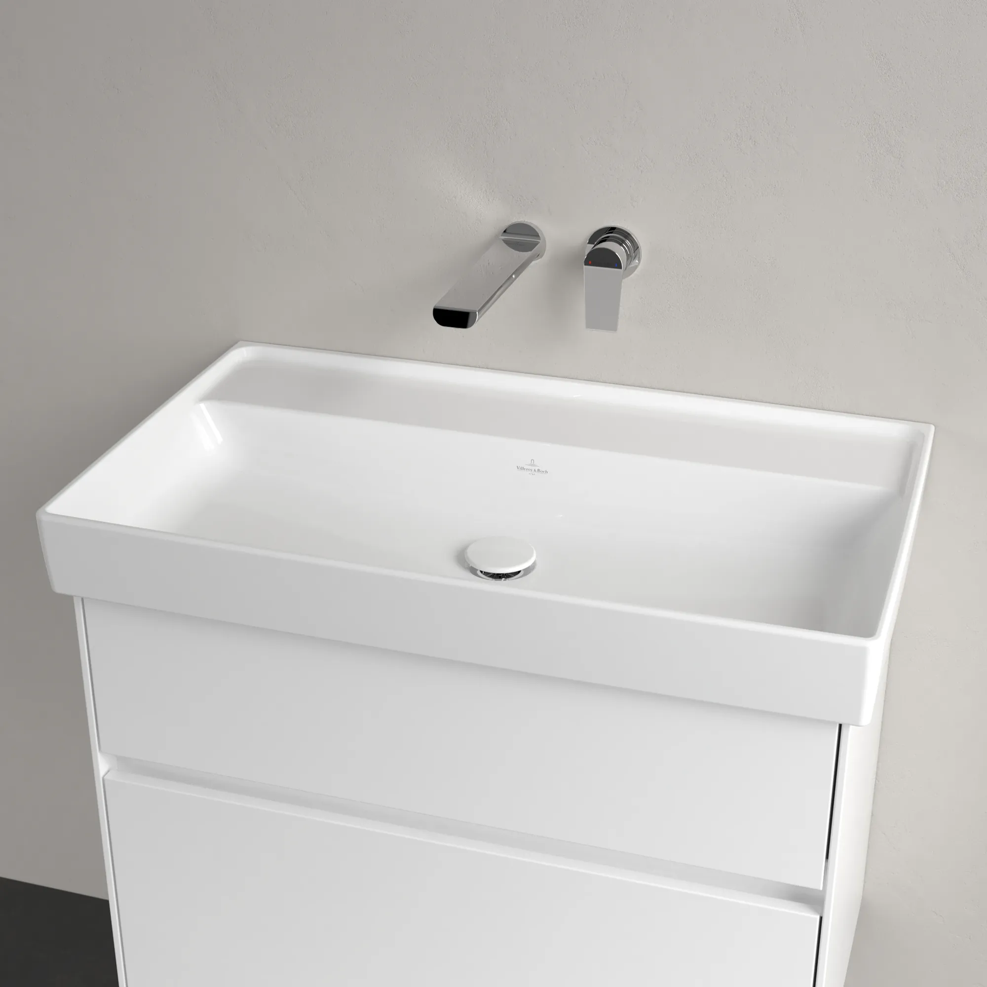 Villeroy & Boch Schrankwaschtisch aus TitanCeram „Collaro“ 800 × 465 × 160 mm, ohne Hahnlochbohrung in Weiß Alpin