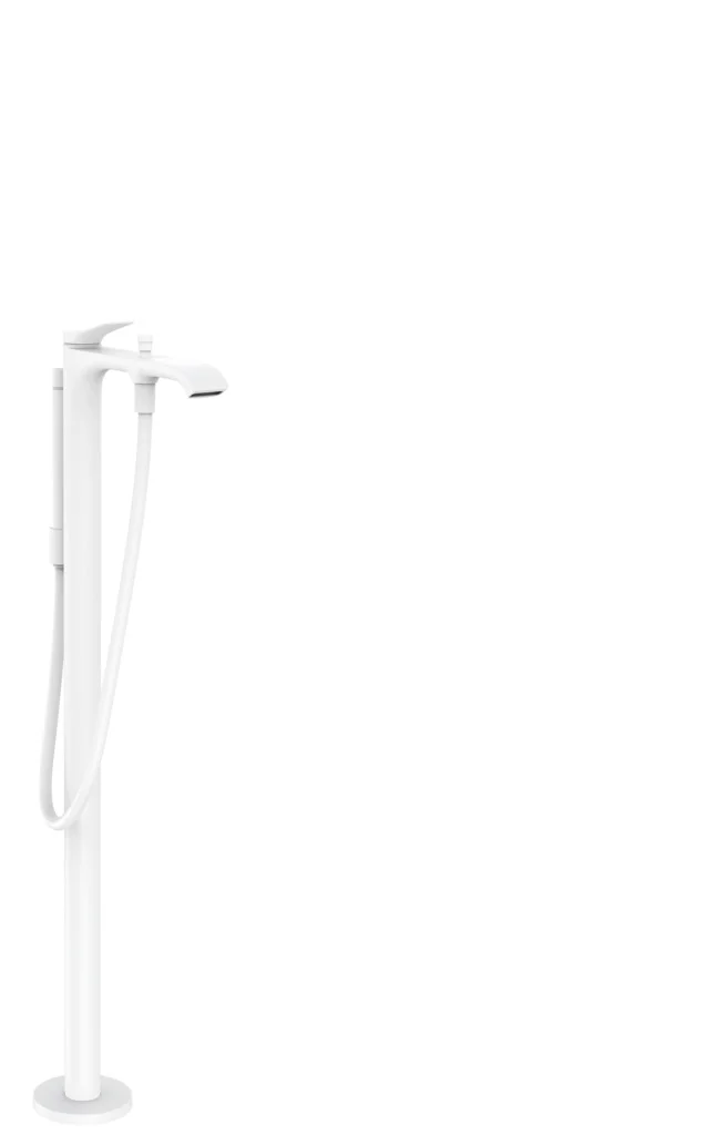 Hansgrohe Vivenis Einhebel-Wannenmischer bodenstehend, mattweiß, Ausladung 236 mm