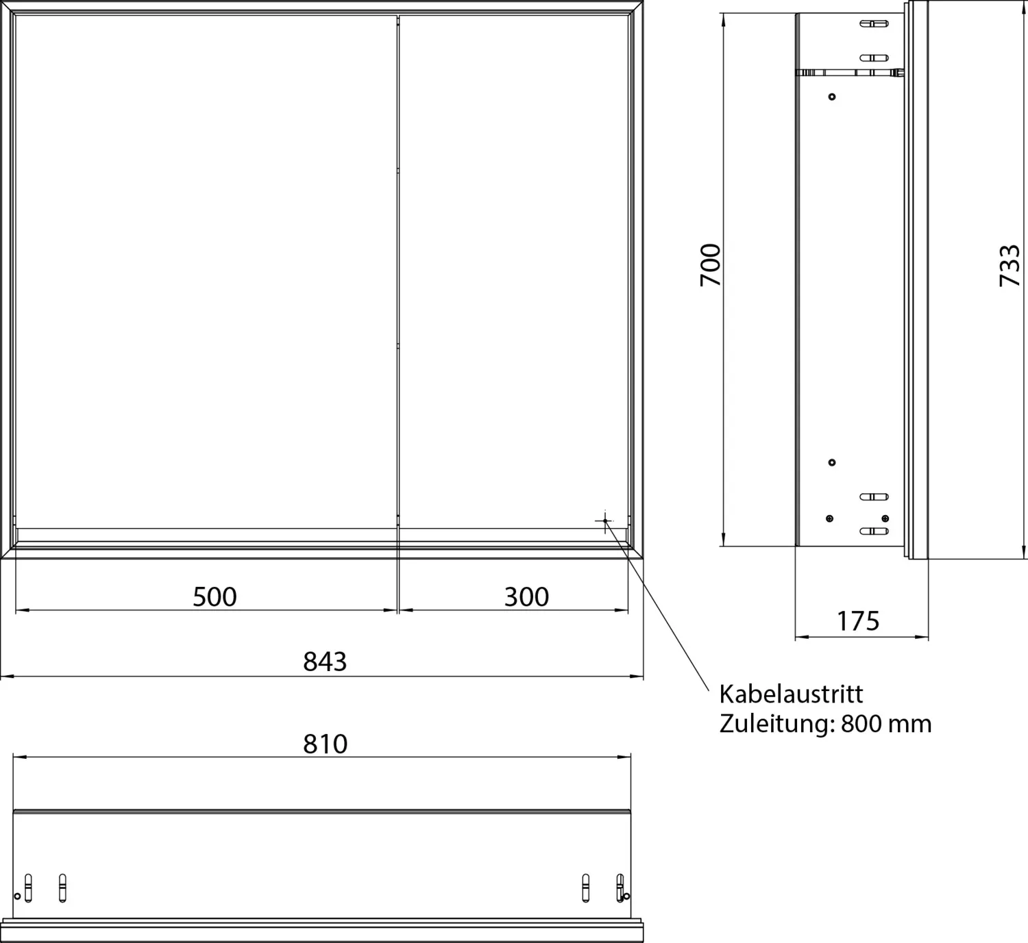 emco loft emco asis PG2 LED-Lichtspiegelschrank LoftUnterputz, 800 mm, breite Tür linkschwarz emco loft emco asis PG2 LED-Lichtspiegelschrank LoftUnterputz, 800 mm, breite Tür linkschwarz