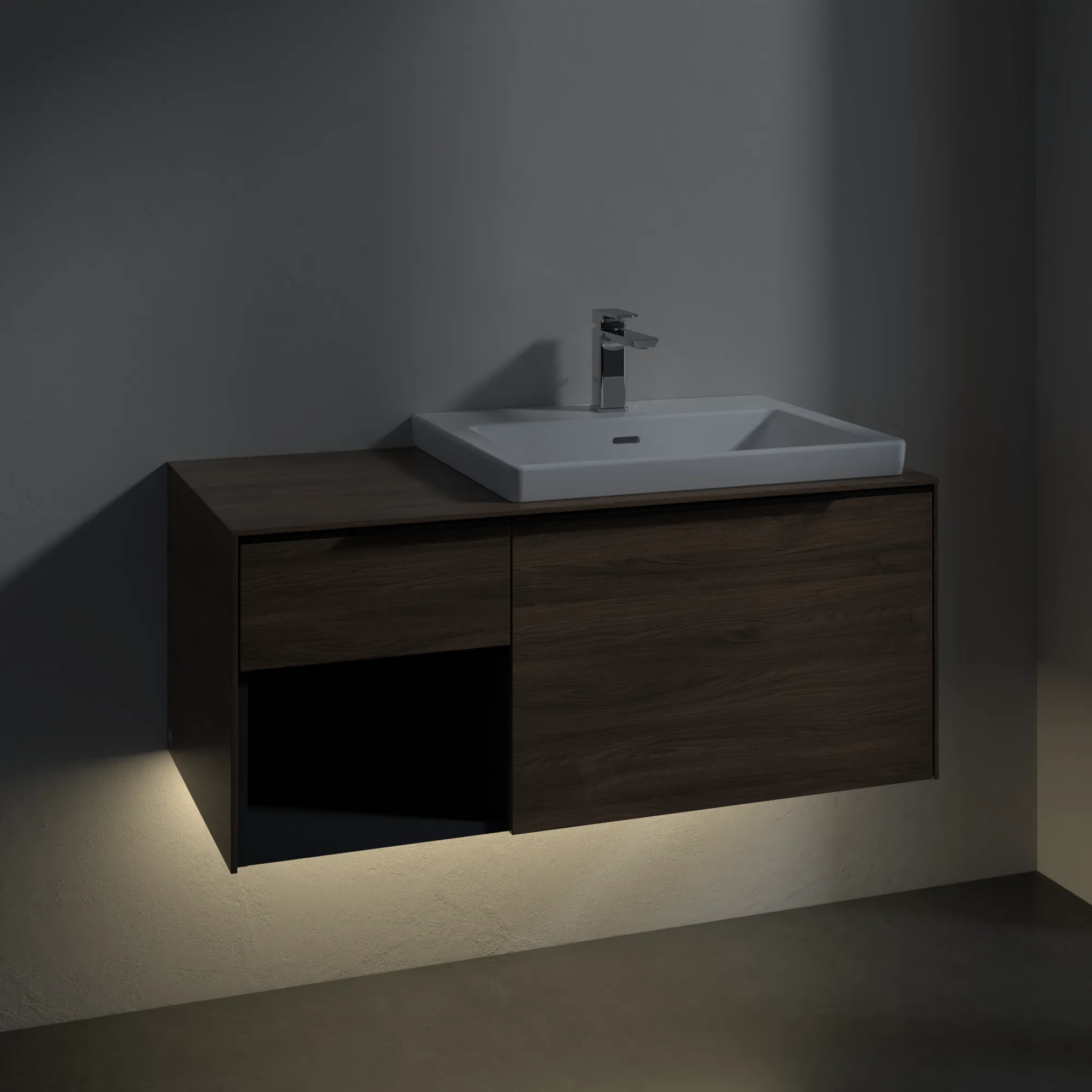 Villeroy & Boch Waschbeckenunterschrank Subway 3.0 Arizona Oak, 1001x423x500 mm, mit Beleuchtung und SoftClosing Villeroy & Boch Waschbeckenunterschrank Subway 3.0 Arizona Oak, 1001x423x500 mm, mit Beleuchtung und SoftClosing