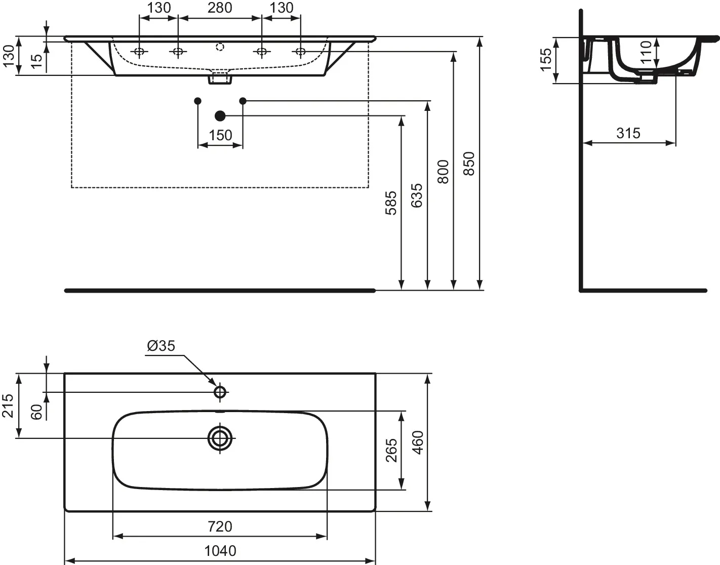 Möbelpaket i.life A mit Waschtisch 100cm und Unterschrank mit schwarzem Griff Weiß matt Möbelpaket i.life A mit Waschtisch 100cm und Unterschrank mit schwarzem Griff Weiß matt