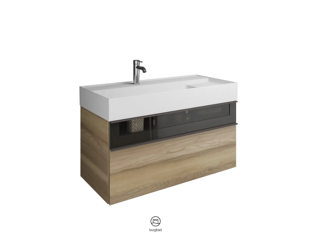 burgbad Yumo PG1 Mi-Waschtisch inkl. WTU (SFKL102), 470x1015x610 burgbad Yumo PG1 Mi-Waschtisch inkl. WTU (SFKL102), 470x1015x610